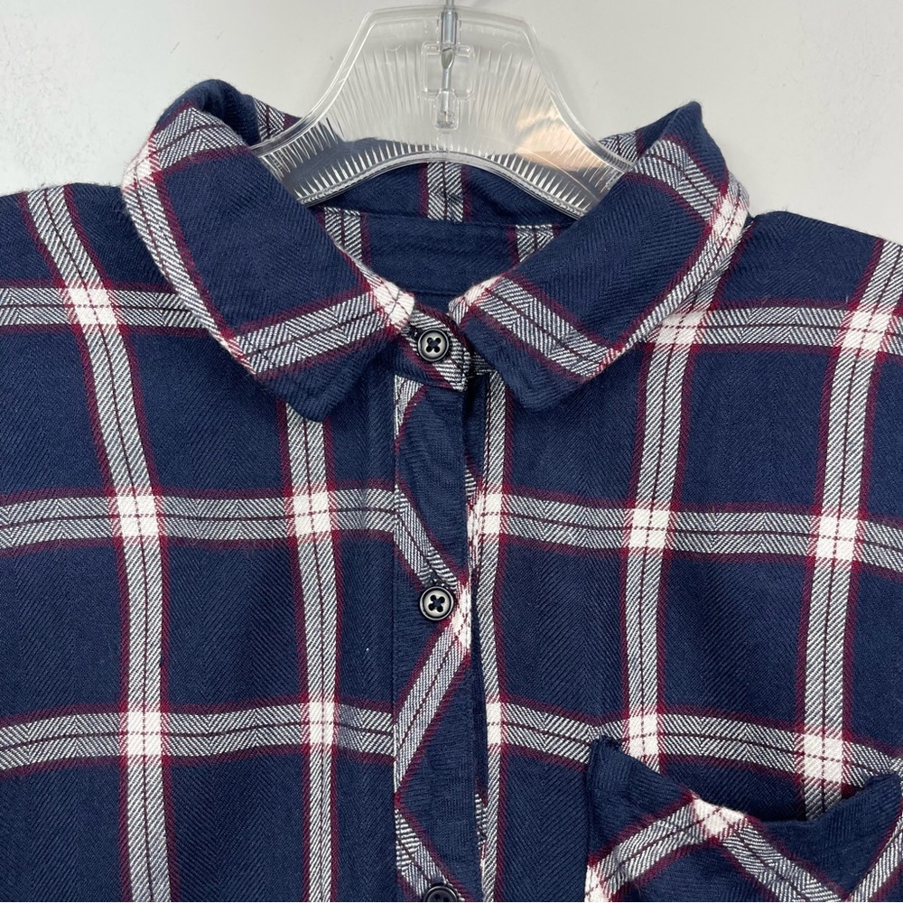 Rails Women's Hunter Shirt Nightfall / White XS Plaid Check Button Blouse Top - Picture 9 of 16